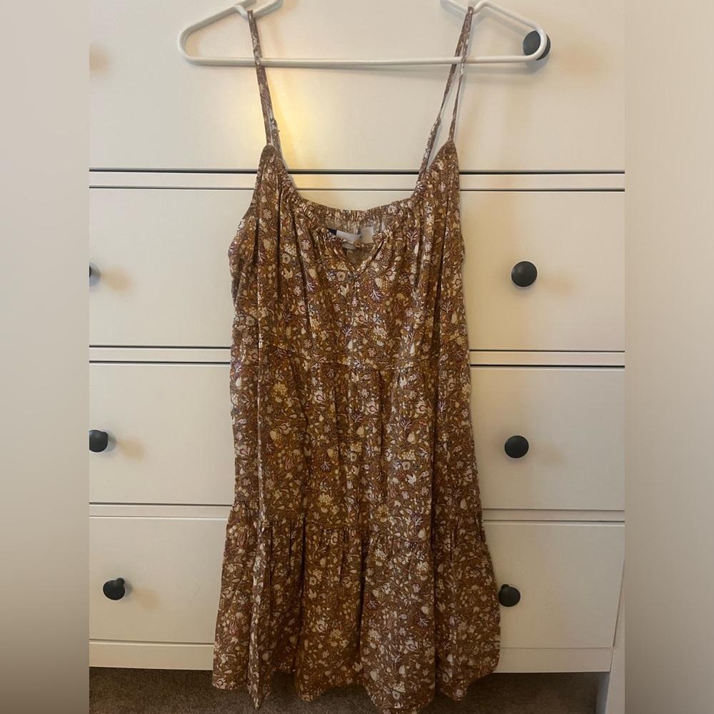brown floral dress